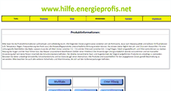 Desktop Screenshot of hilfe.energieprofis.net
